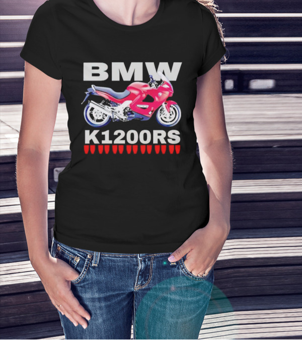 BMW K1200Rs Motorcycle Illustration With Red Iconic T-Shirt