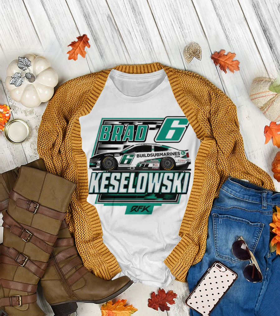 Brad Keselowski Buildsubmarines RFK Racing Number 6 Nascar Cup Series T-Shirt