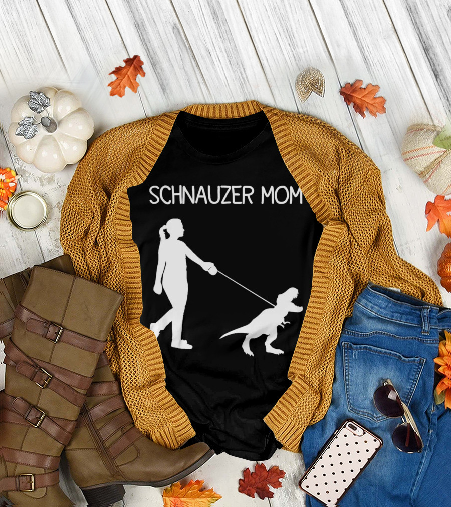 SCHNAUZER MOM T-REX WALKING T-Shirt