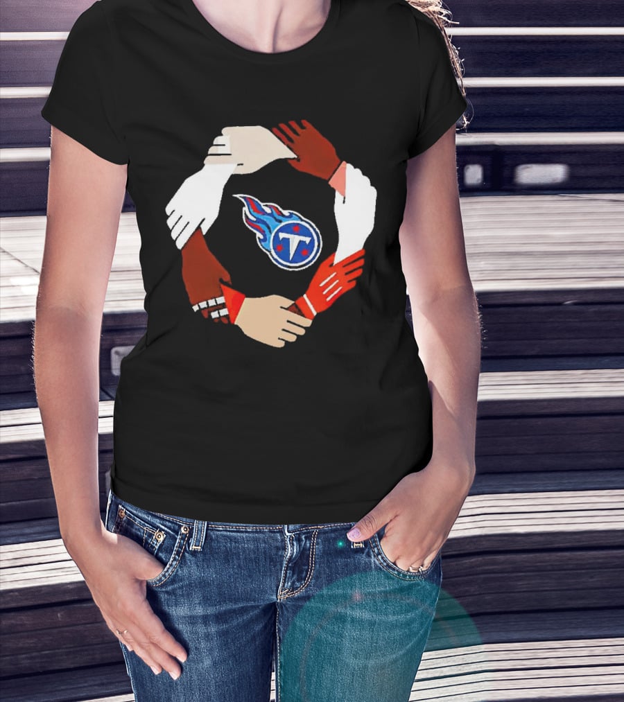 Tennessee Titans Unity Logo Hands Circle T-Shirt