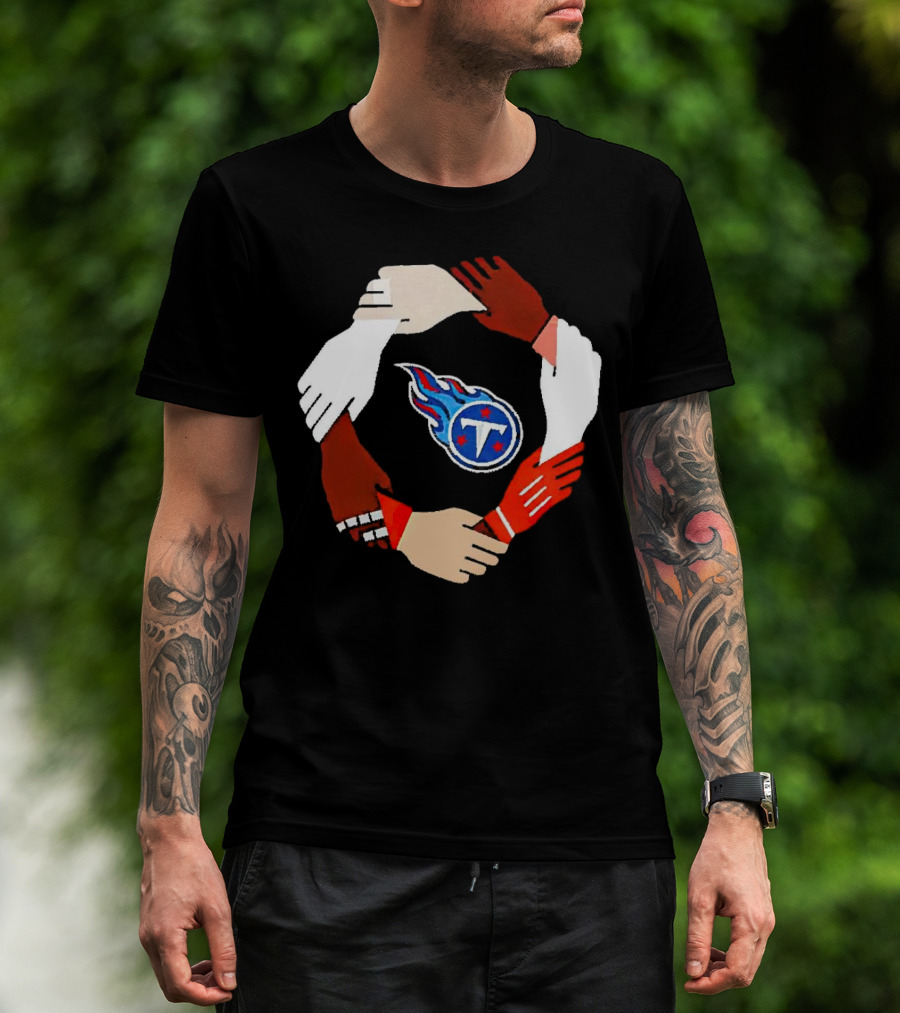 Tennessee Titans Unity Logo Hands Circle T-Shirt