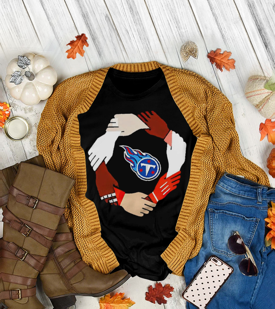Tennessee Titans Unity Logo Hands Circle T-Shirt