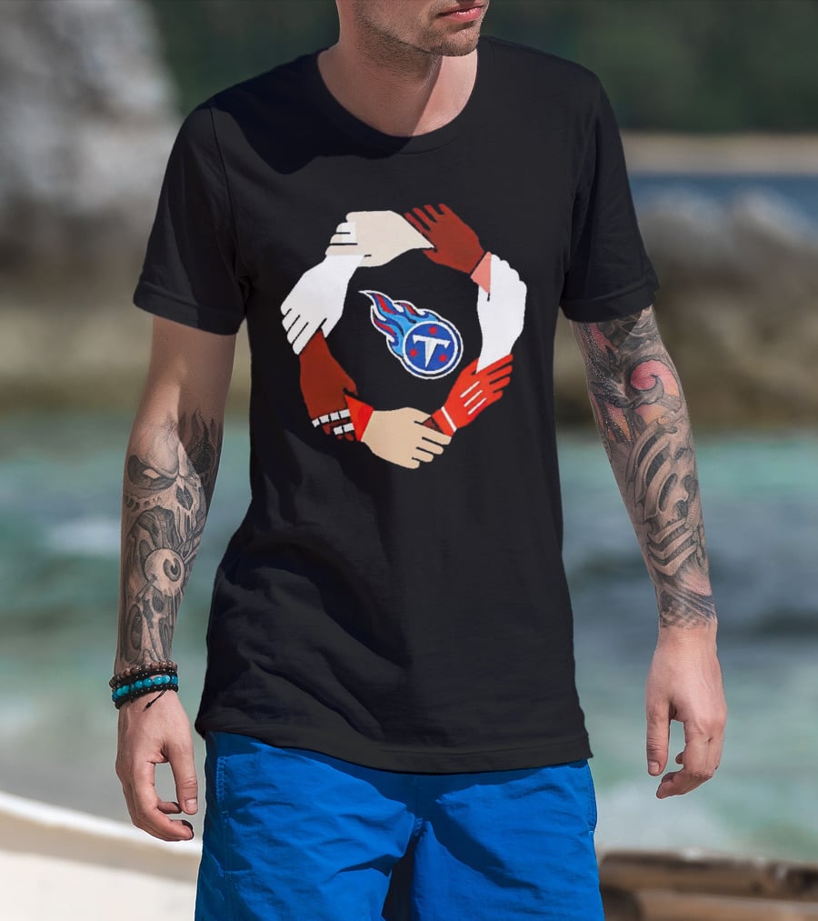 Tennessee Titans Unity Logo Hands Circle T-Shirt