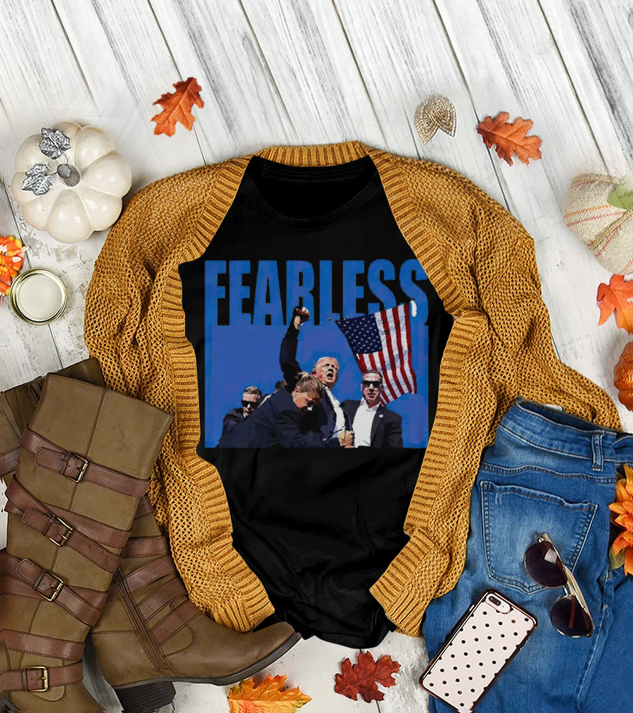 FEARLESS American Flag Gesture Mike Hurst T-Shirt