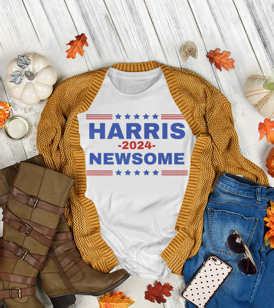 Harris Newsome 2024 Stars and Stripes Blue Red T-Shirt