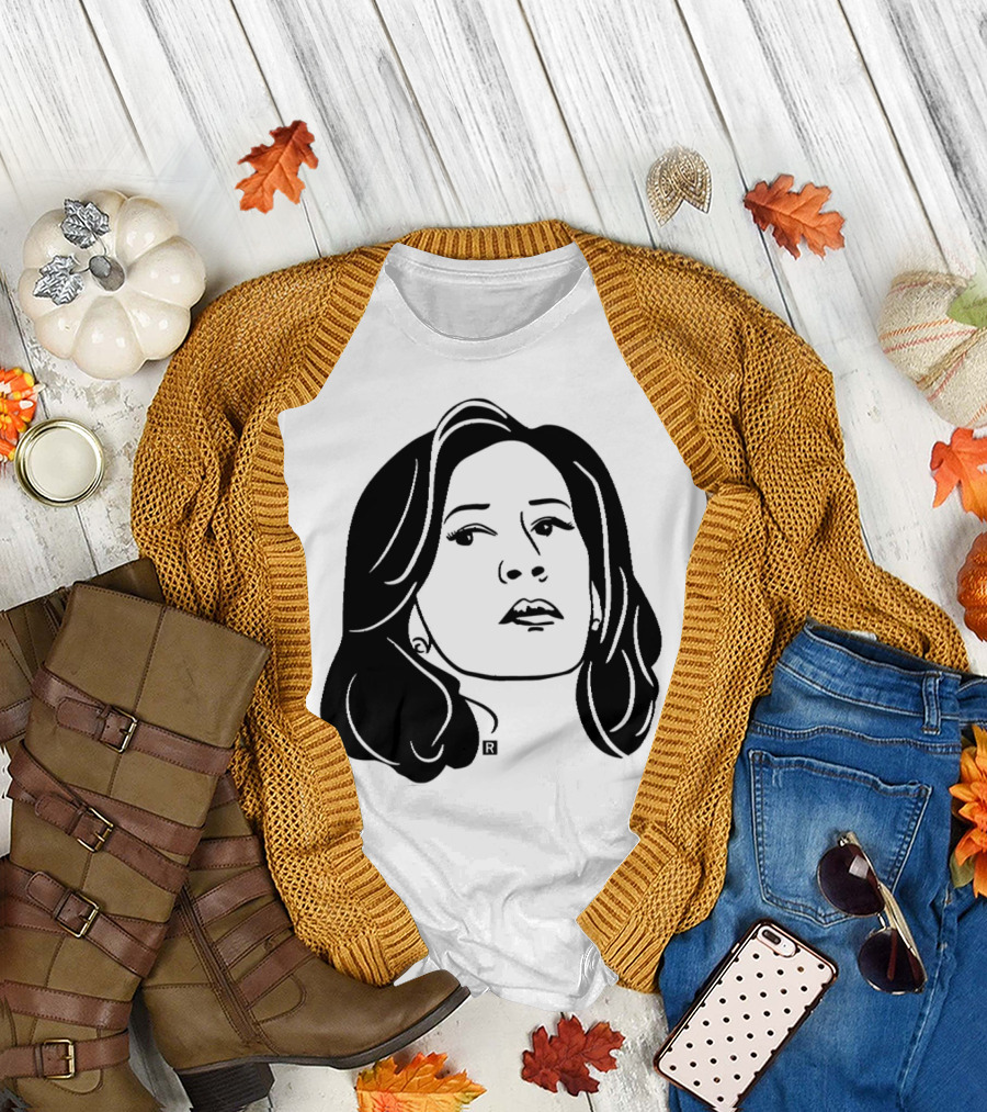 Kamala Harris Face Heavyweight Black T-Shirt