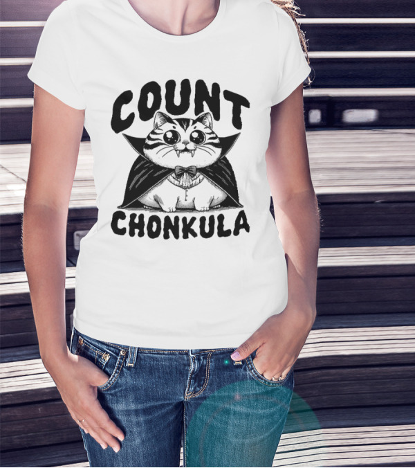 Count Chonkula Cat In Vampire Costume T-Shirt