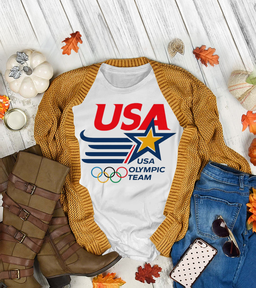 USA Olympic Team 2024 Star and Rings Emblem T-Shirt