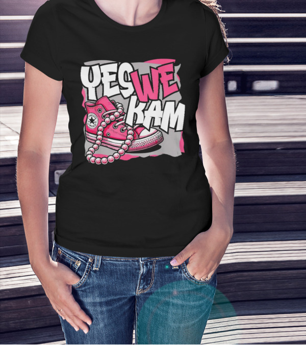 Yes We Kam Madam Shoes And Pearls Converse Sneakers T-Shirt