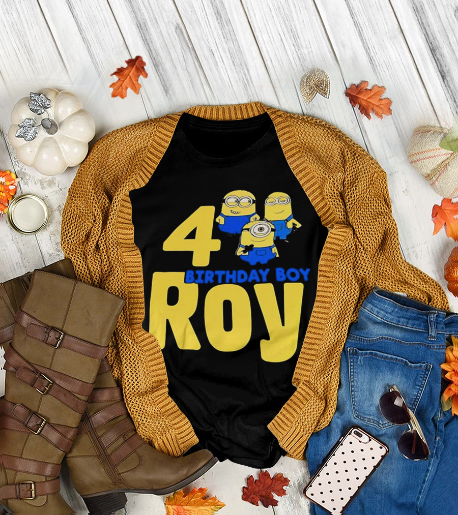 4 Birthday Boy Roy Minions T-Shirt