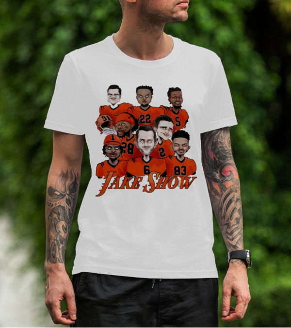 Jake Show Cartoon Cincinnati Bengals Football Players T-Shirt