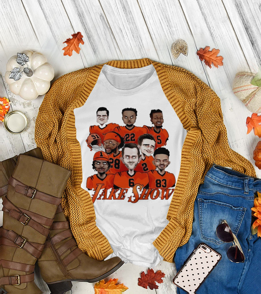 Jake Show Cartoon Cincinnati Bengals Football Players T-Shirt
