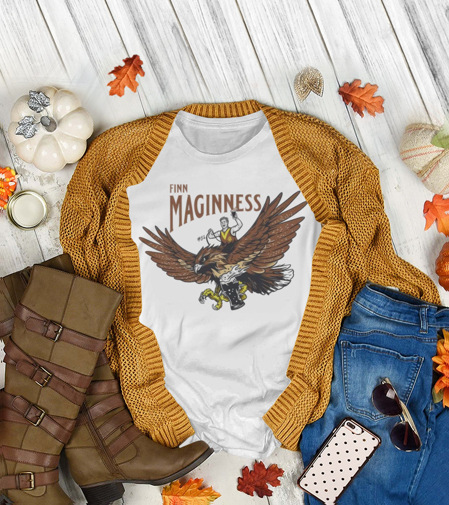 Finn Maginness Eagle Illustration with Number 37 and Football T-Shirt