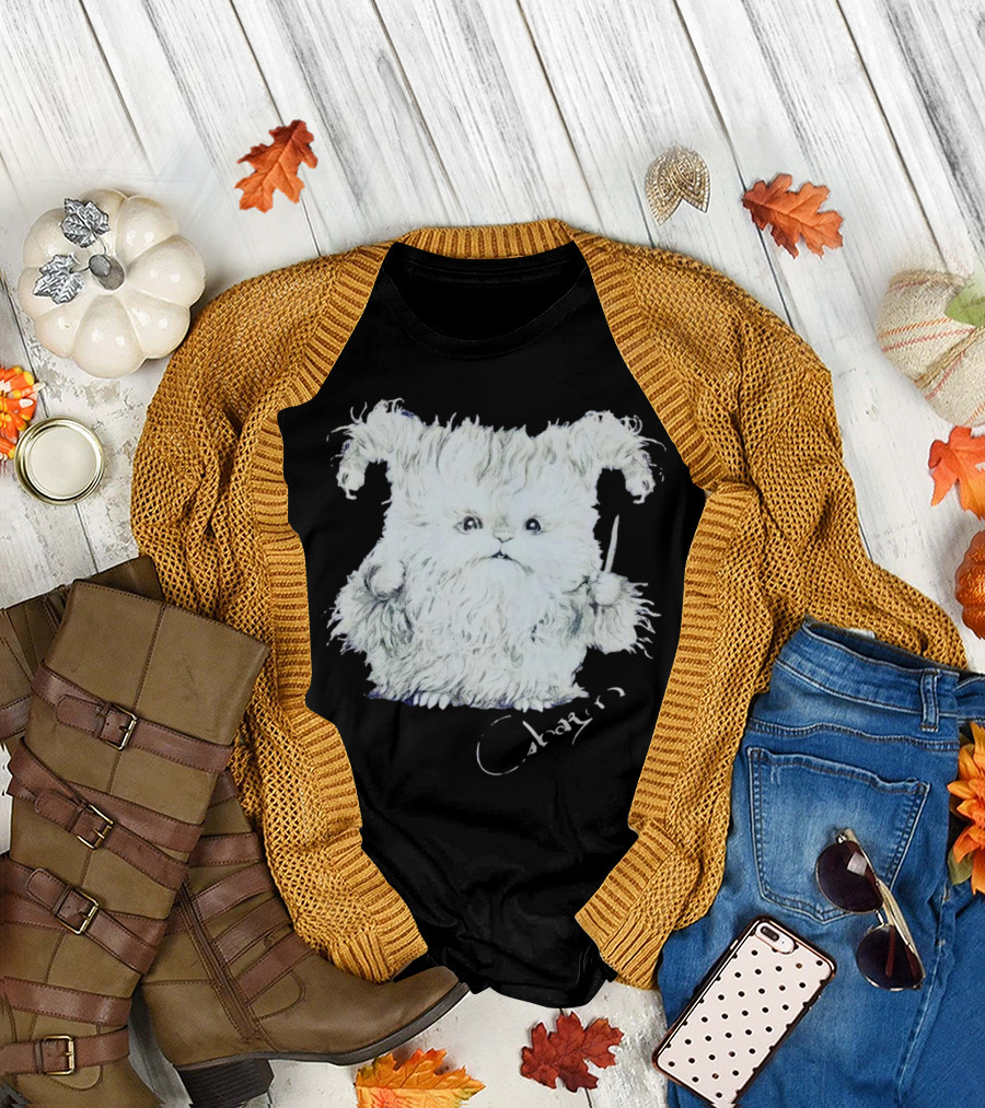 Charm White Furry Creature with Knife T-Shirt