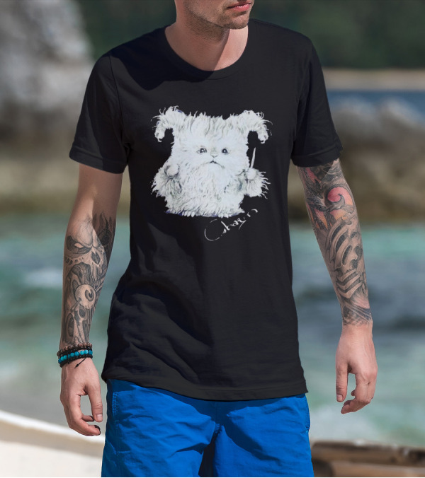 Charm White Furry Creature With Knife T-Shirt