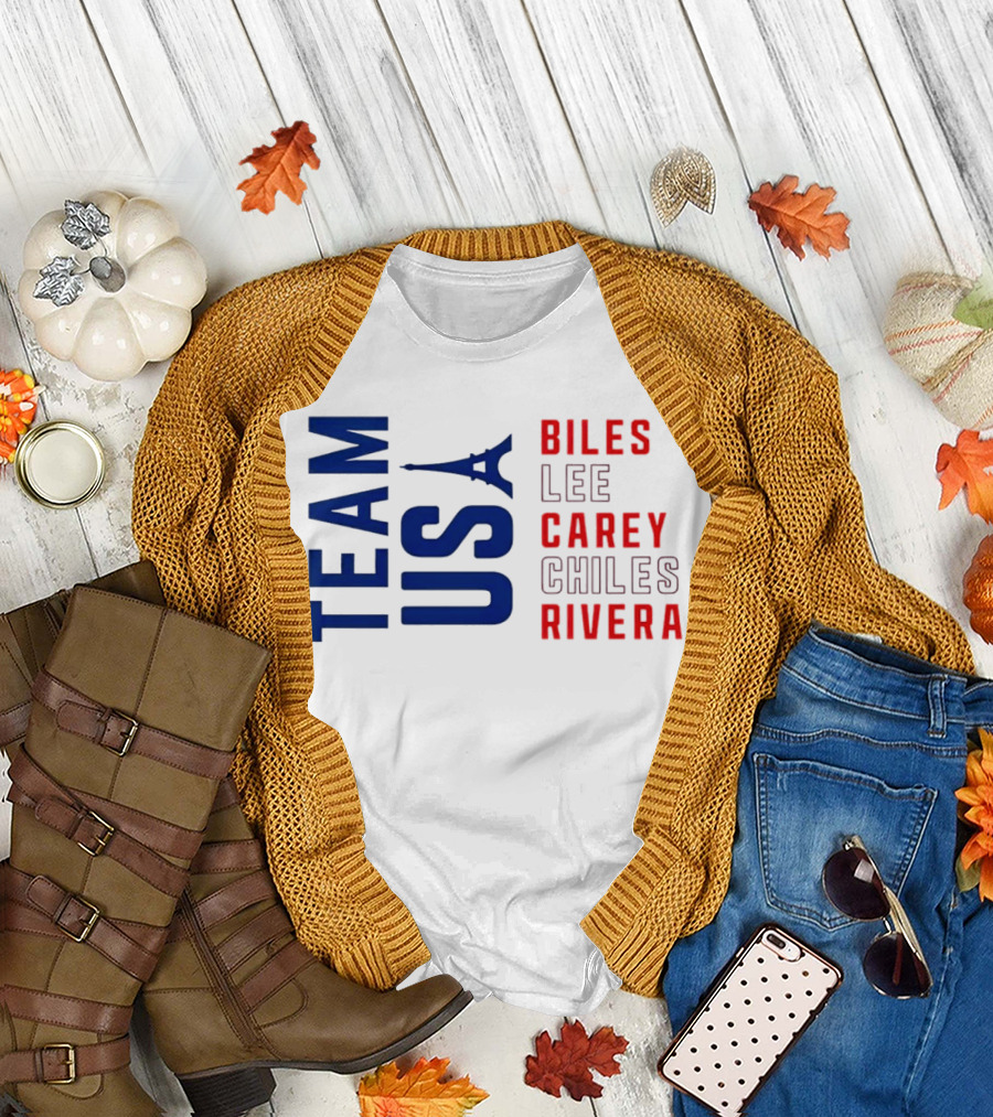 Team USA Biles Lee Carey Chiles Rivera T-Shirt