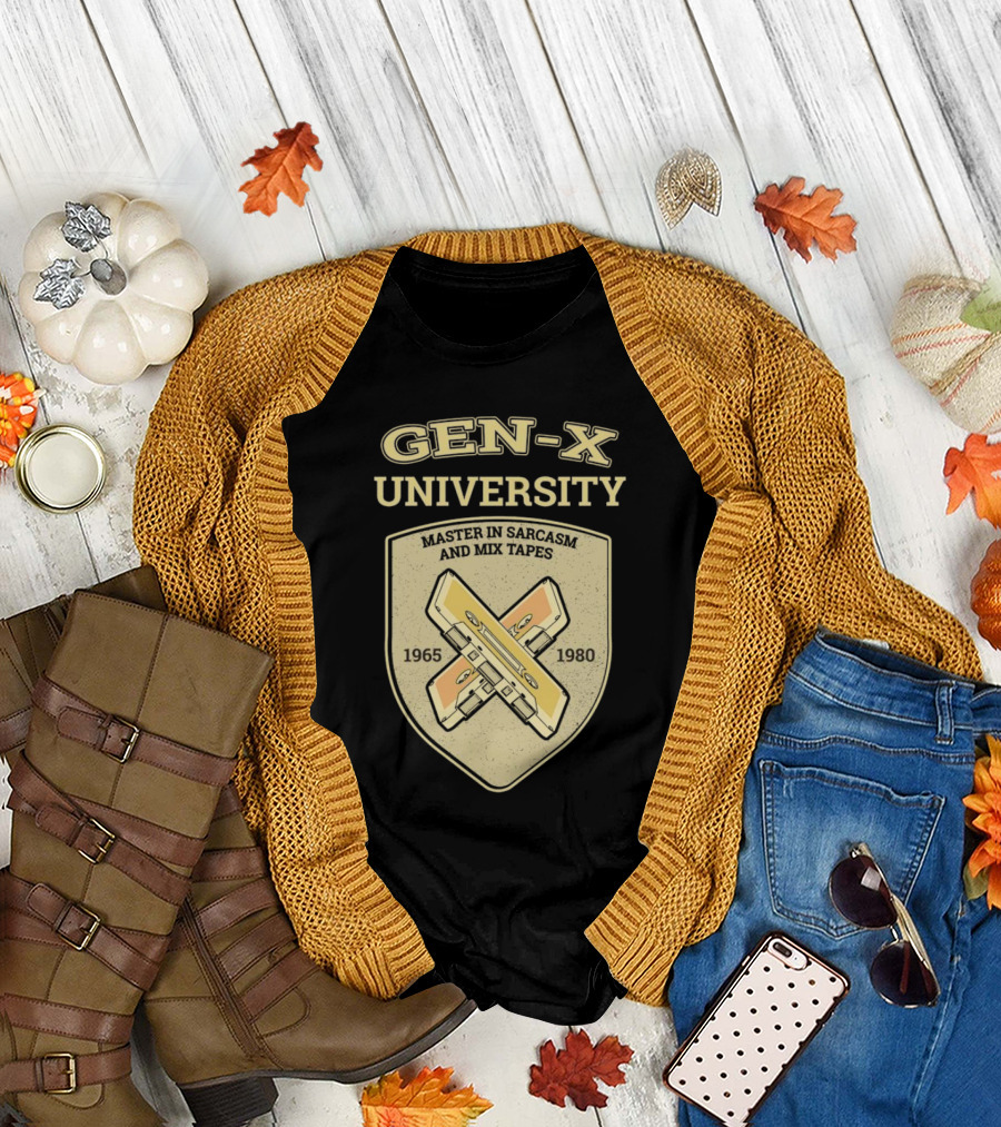Gen-X University Master in Sarcasm and Mix Tapes 1965-1980 T-Shirt