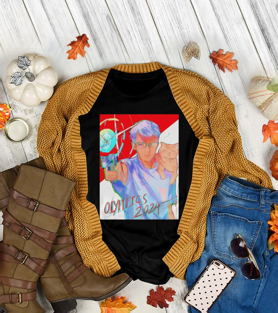 Yusuf Dikeç Anime Style with Cat Archery Olympics T-Shirt