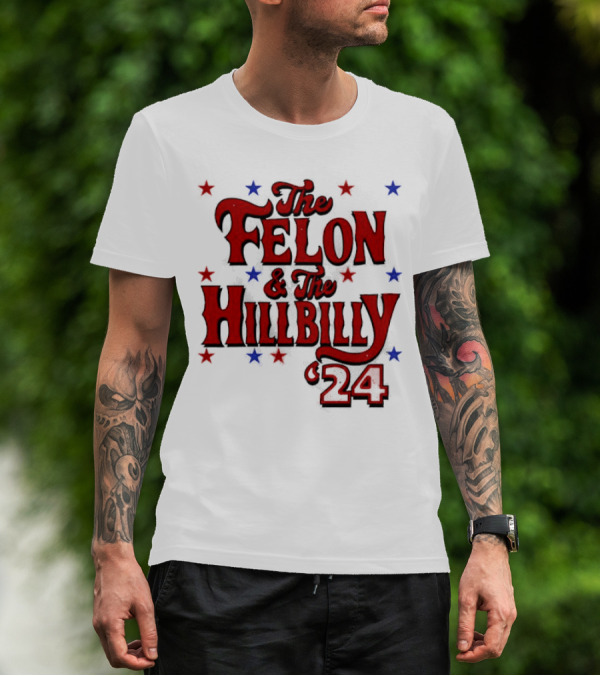 The Felon And The Hillbilly 24 Red And Blue Star T-Shirt