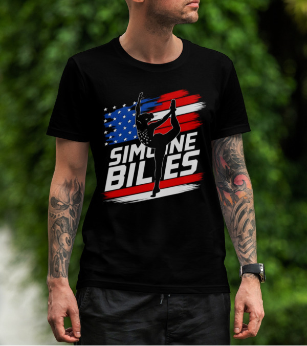 SIMONE BILES USA AMERICAN FLAG GYMNASTICS TEAM T-Shirt