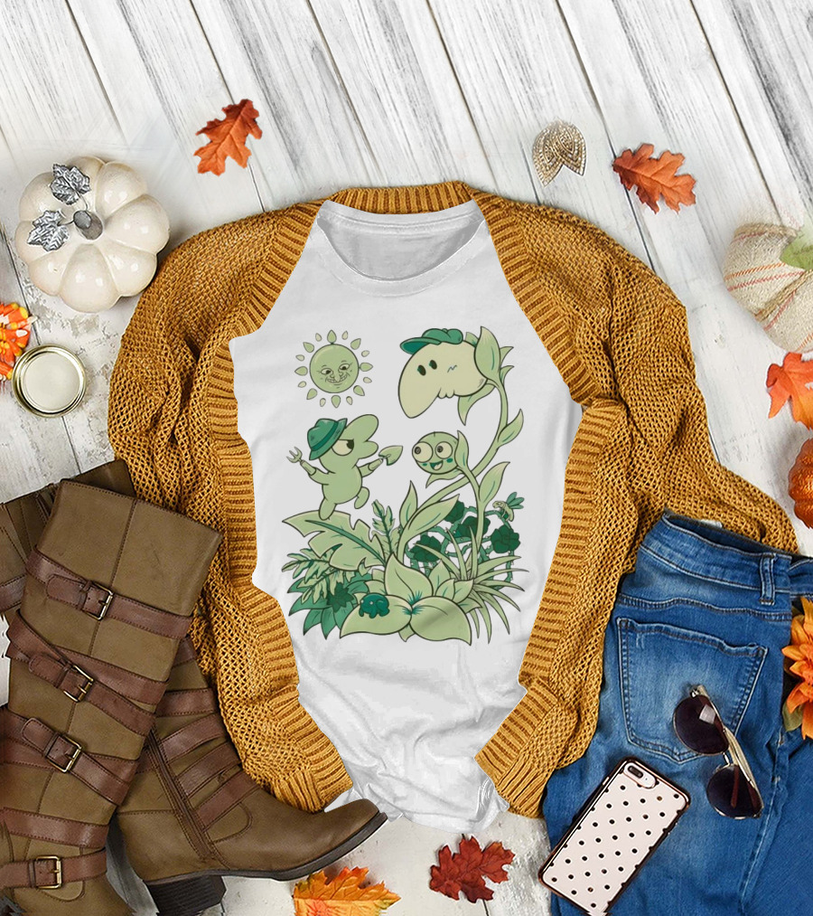 Smiling Friends Disdainful Gardener Cheerful Plant Companions and Sun T-Shirt