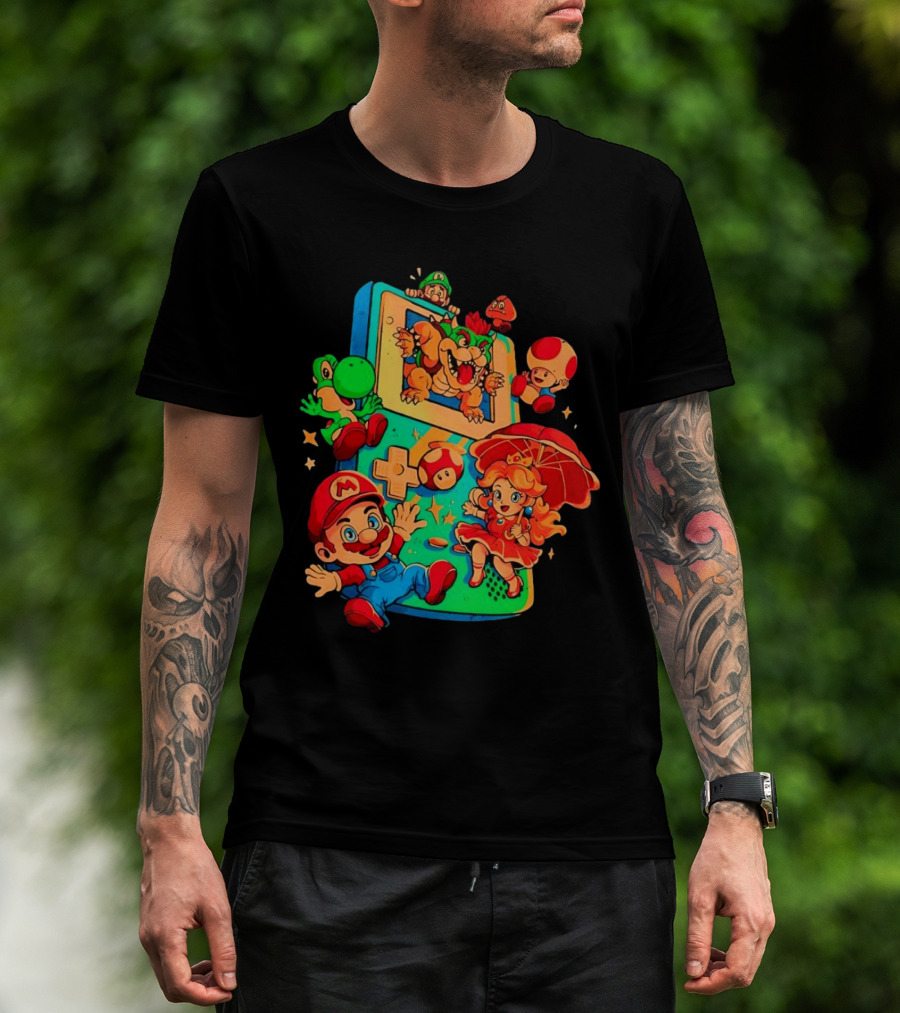 Super Mario Plumber Adventure Characters Game Icons T-Shirt