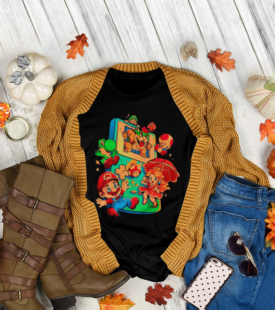 Super Mario Plumber Adventure Characters Game Icons T-Shirt