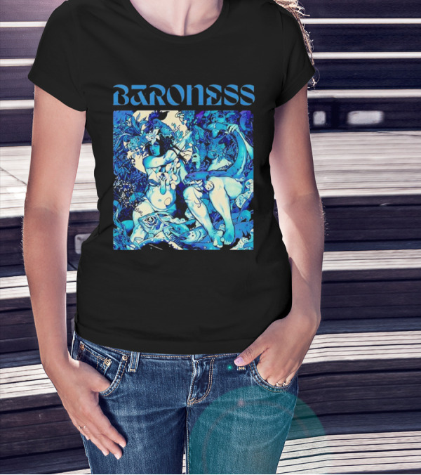 Baroness Blue Record Psychedelic Mythical Scene T-Shirt