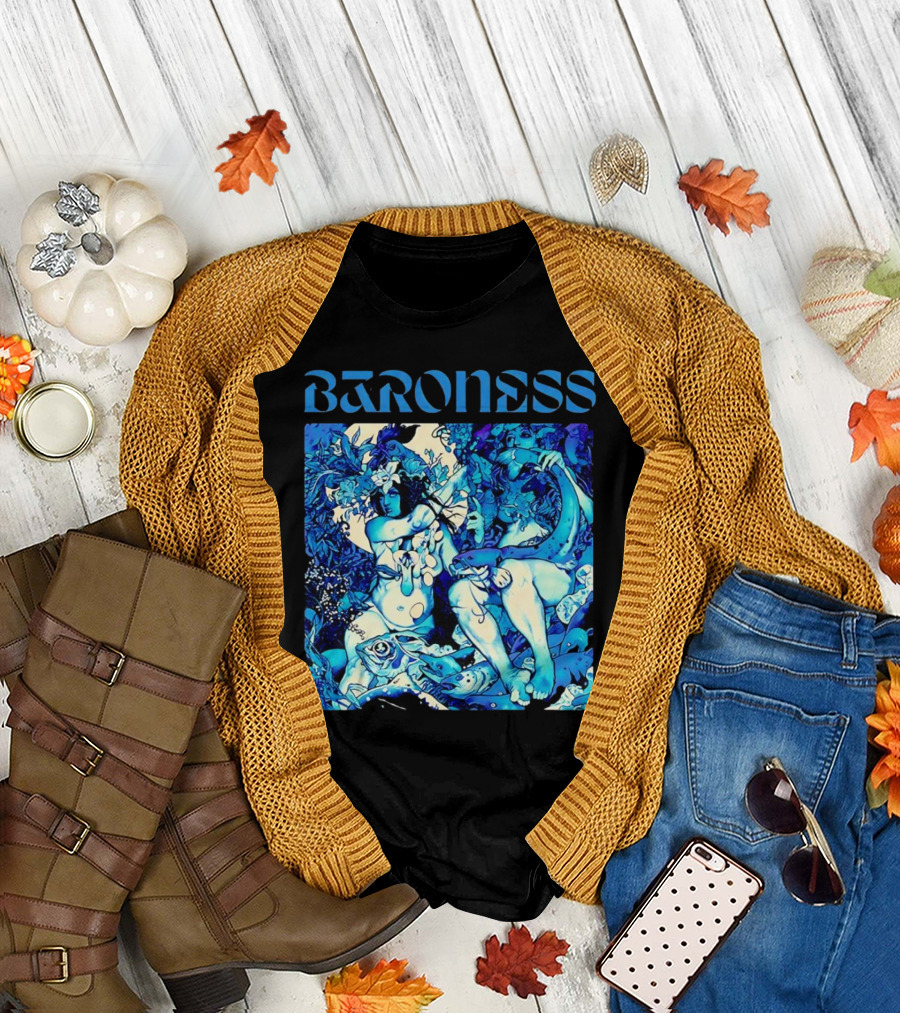 Baroness Blue Record Psychedelic Mythical Scene T-Shirt