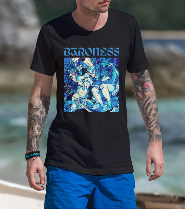 Baroness Blue Record Psychedelic Mythical Scene T-Shirt