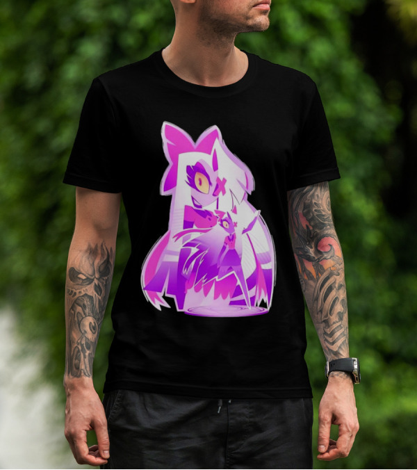 Exorcist Angel Hazbin Hotel Game Purple Character T-Shirt