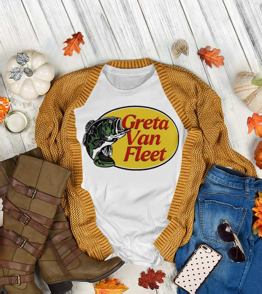 Greta Van Fleet Bass Fishing Oval Bass Emblem T-Shirt