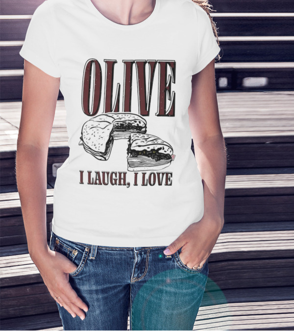 OLIVE I Laugh I Love Black Burger Joke T-Shirt