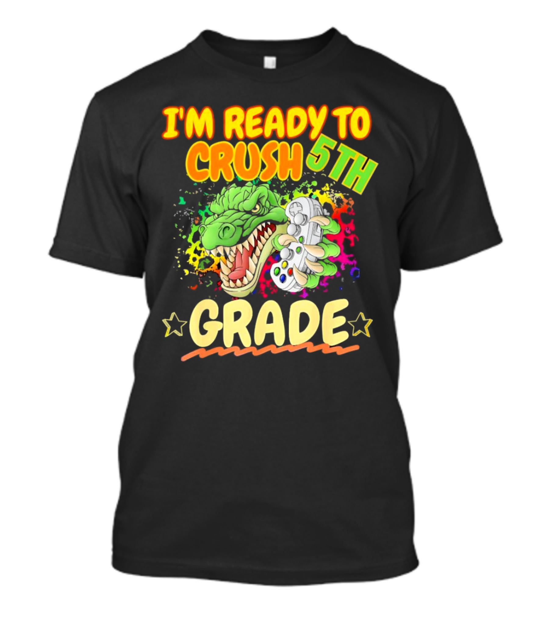 I’m Ready To Crush 5th Grade Dinosaur Gamer Back To School T-Shirt