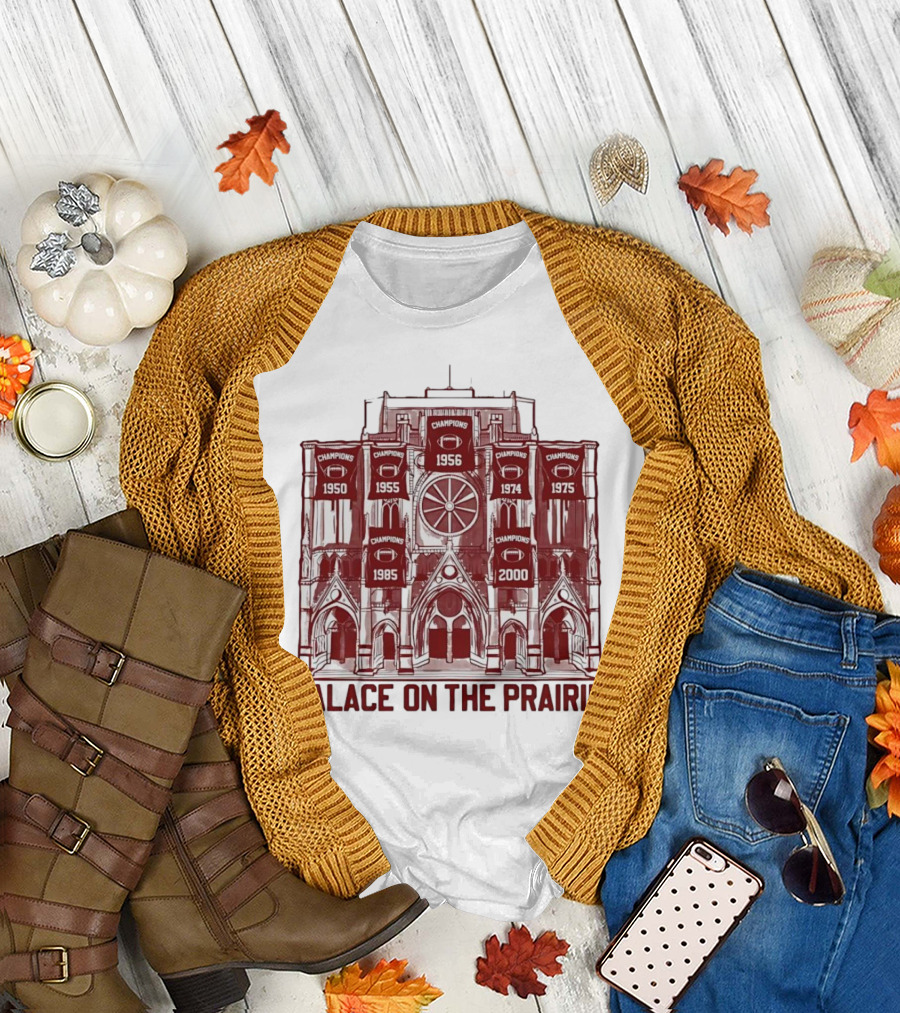 Oklahoma Sooners Champions 1950 1955 1956 1974 1975 1985 2000 Palace on the Prairie T-Shirt