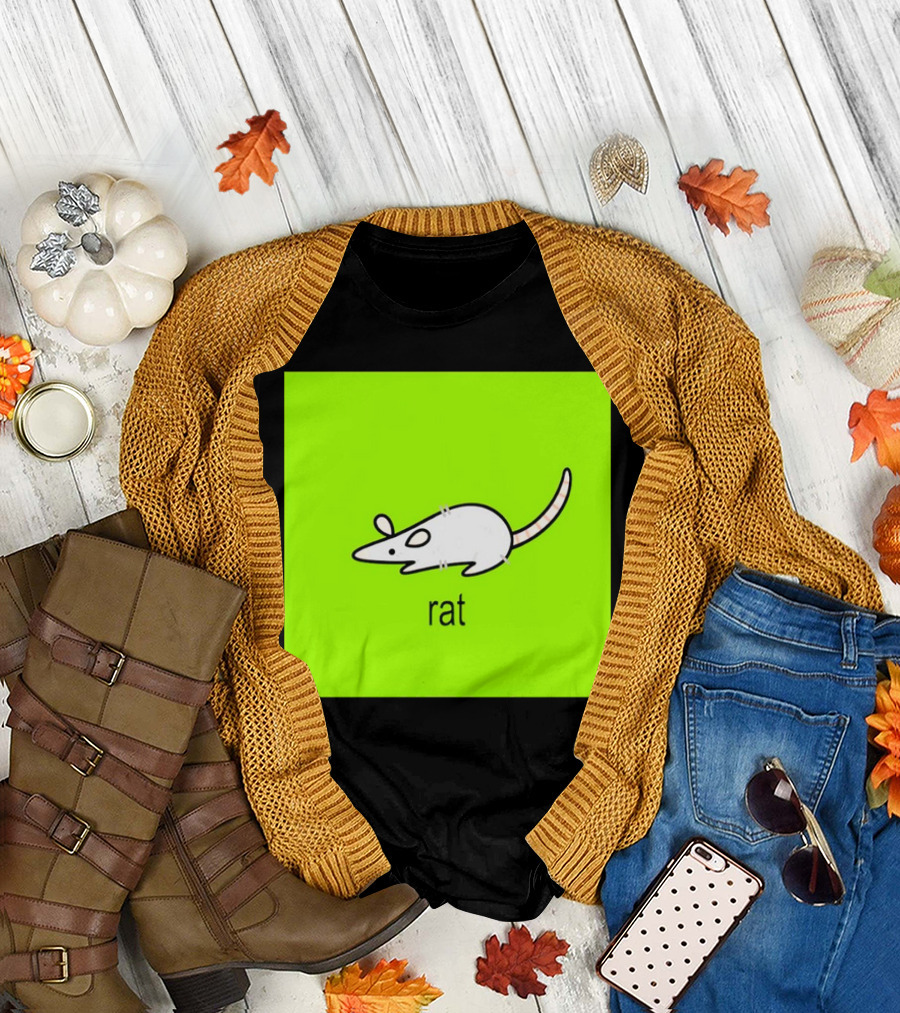 Rat Summer Brat Cartoon Bright Green T-Shirt