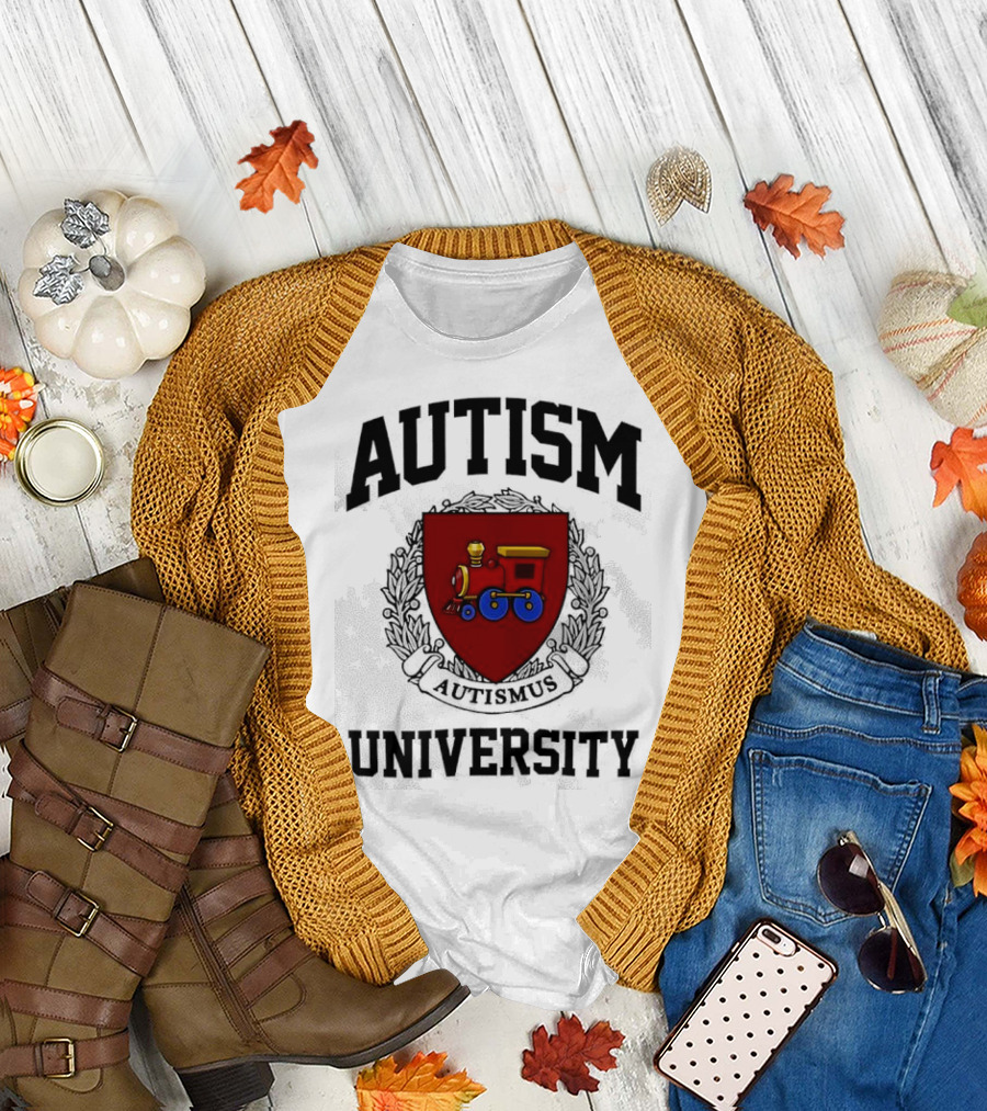 AUTISM UNIVERSITY AUTISMUS CREST CREWNECK T-Shirt