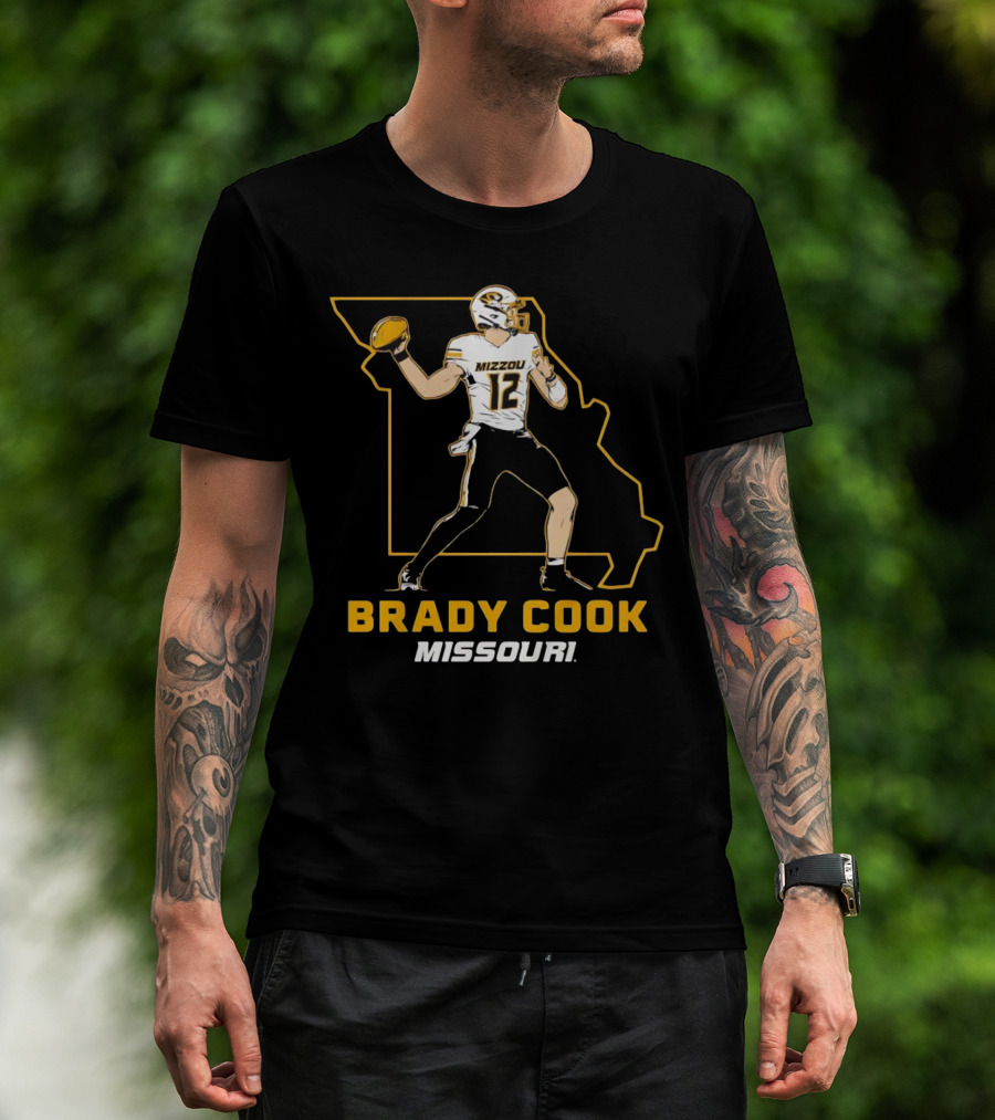 Brady Cook Mizzou Missouri Football Player 12 T-Shirt