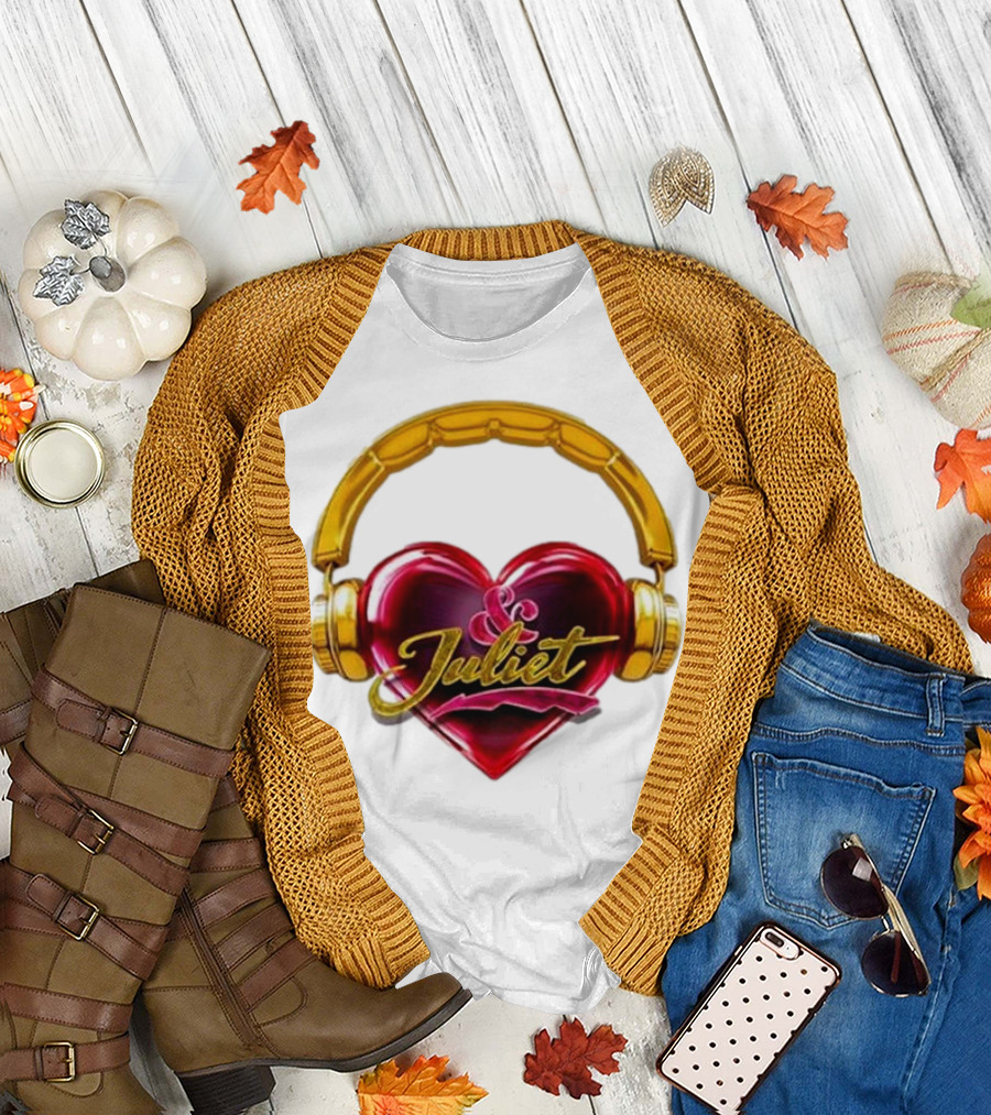 Broadway Juliet Heart Headphones T-Shirt