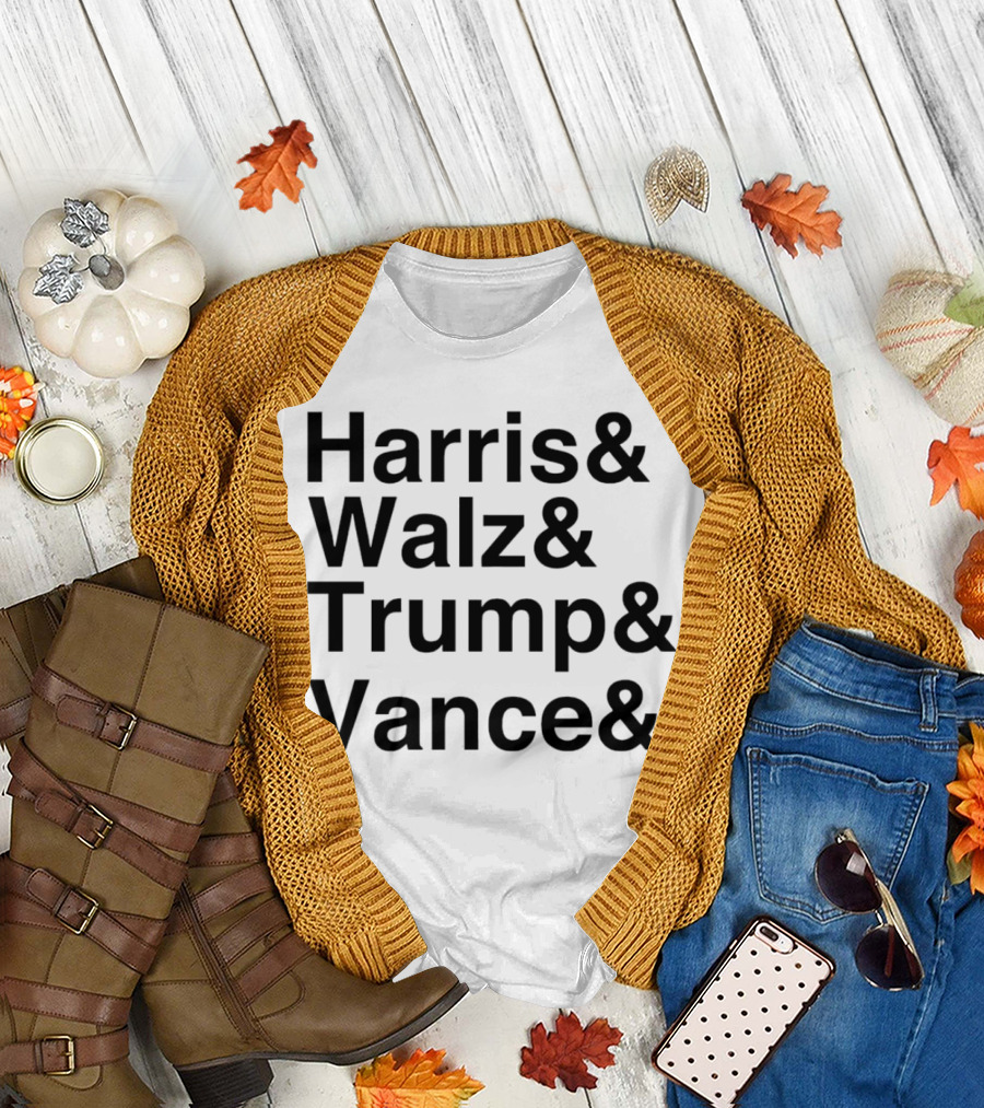 Harris Walz Trump Vance 2024 Ampersand List T-Shirt