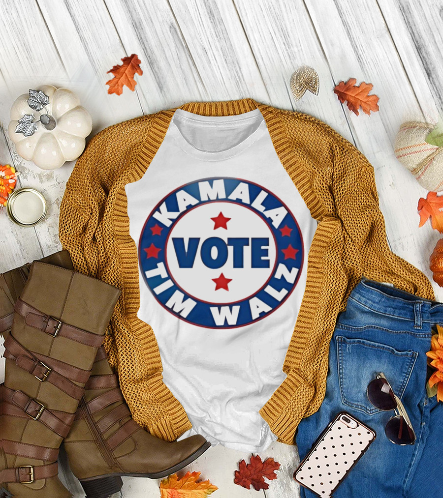Kamala Tim Walz Vote Stars T-Shirt
