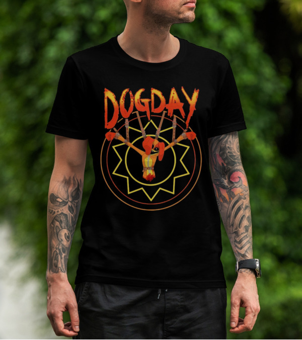 Dogday Monster Puppet With Sunburst Background T-Shirt