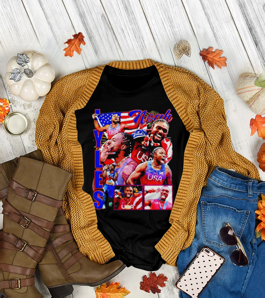 Olympic 2024 USA Noah Lyles Retro T-Shirt
