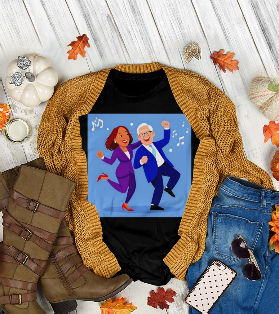 Harris and Walz Dancing Joy Music Notes Stars T-Shirt