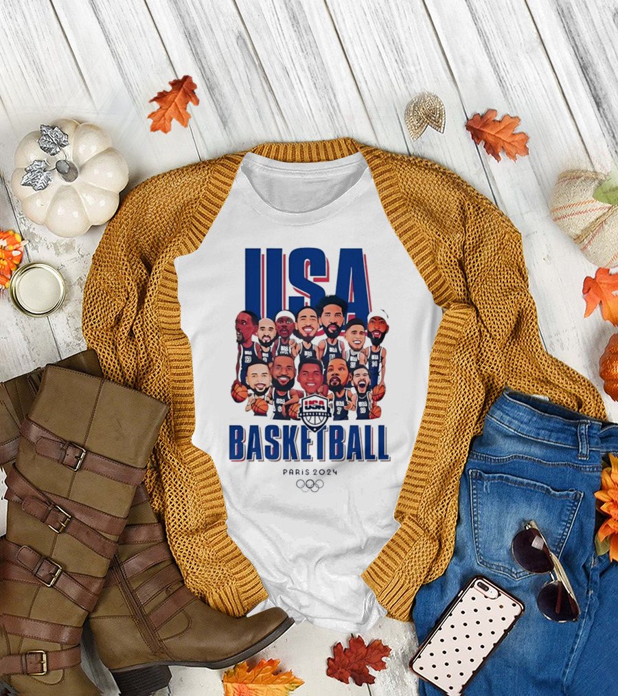 USA Basketball Paris 2024 Team Chibi Players T-Shirt