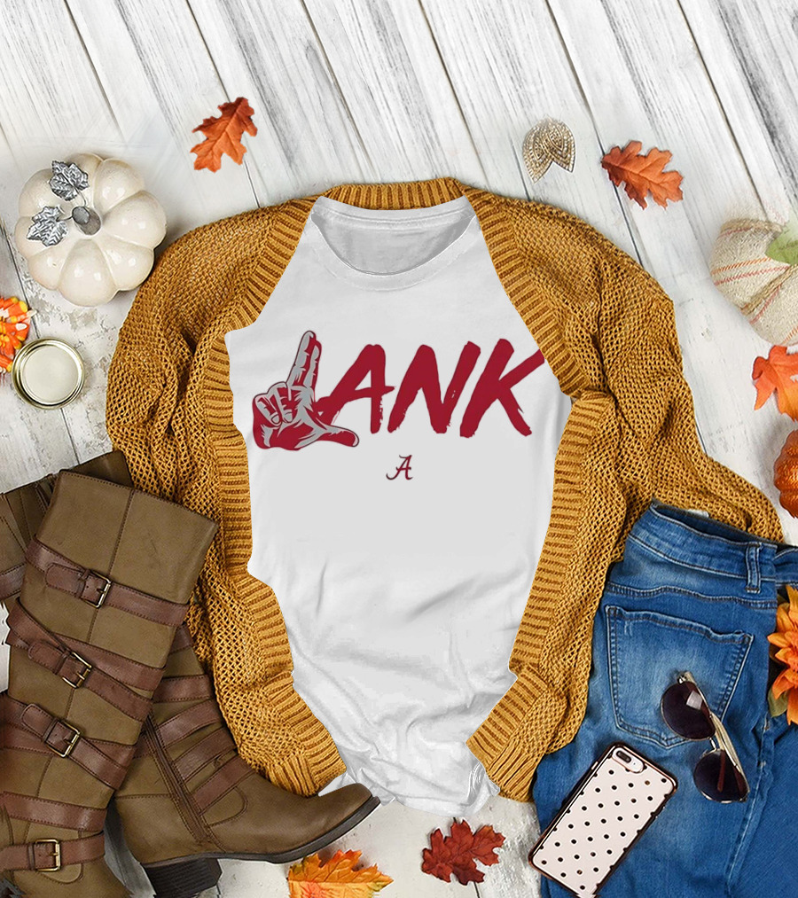 Alabama Crimson Tide Lank Hand Sign with Terrion Arnold Jalen Milroe Red A T-Shirt