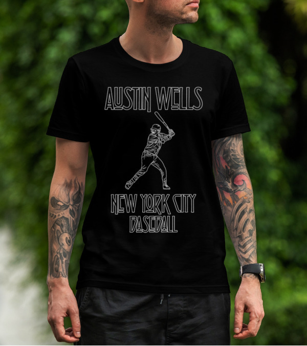 Austin Wells Baseball New York City Batter T-Shirt