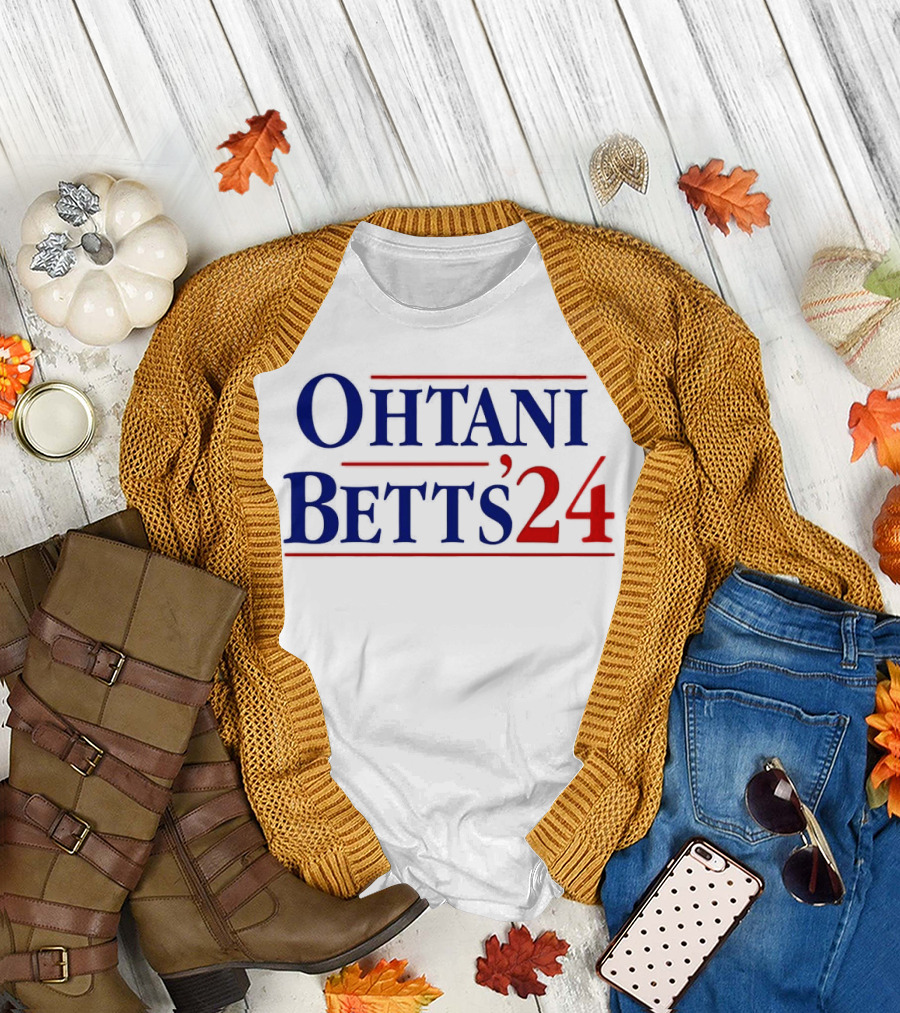 Los Angeles Dodgers Ohtani Betts 2024 Presidential Election T-Shirt