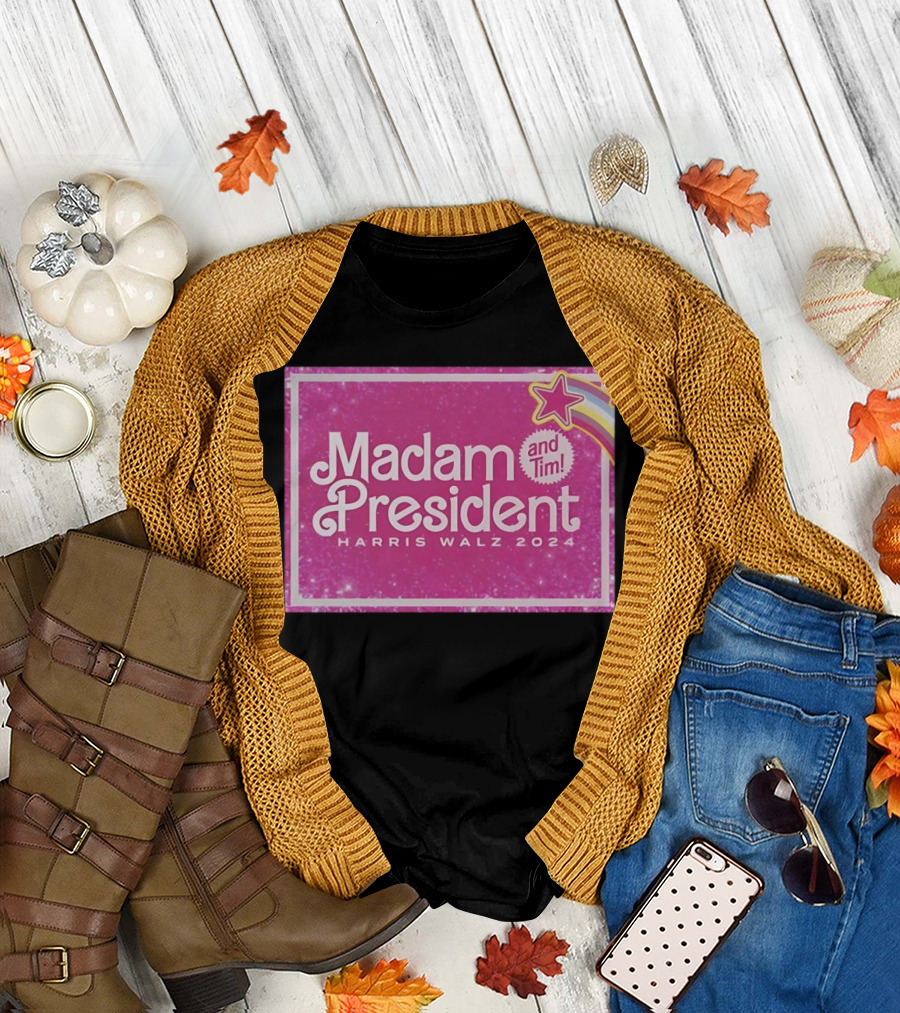 Madam President and Tim Harris Walz 2024 Star T-Shirt