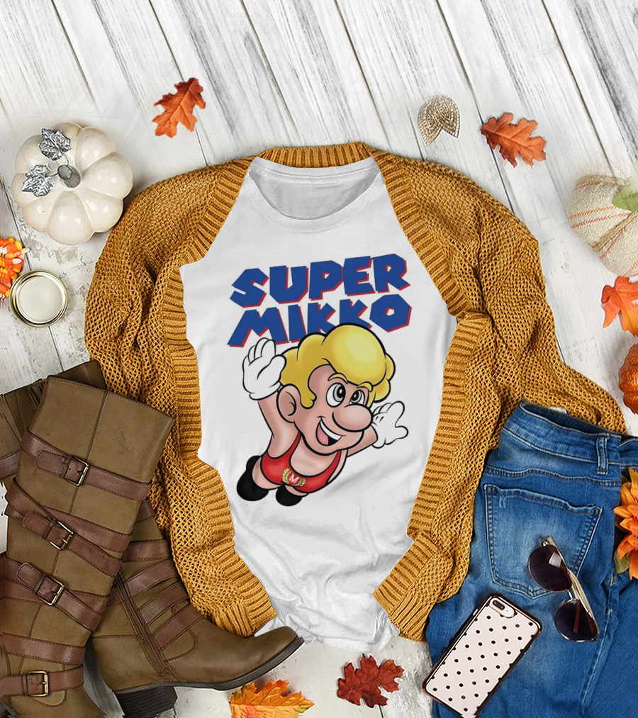 Super Mikko Flying Character Parody Super Mario Game T-Shirt